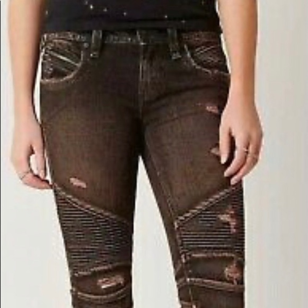 Rock Revival Skinny Distressed Moto Jeans Size 30